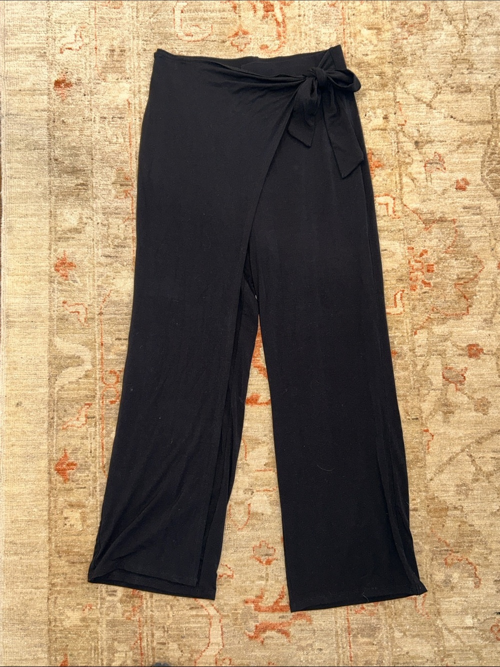 Z Supply Black Wide-Leg Tie-Waist Jumpsuit Pants